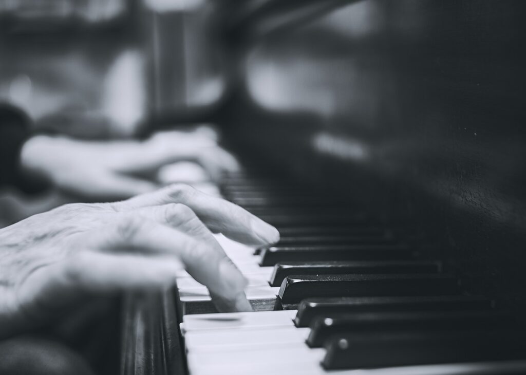 Person improvising on the piano